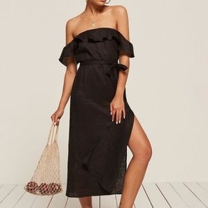 Reformation Black Madrid Dress M